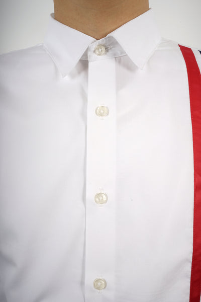 OF2074 White/Navy/Red Ribbon